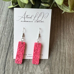 2/$30 Handmade- Pink Pattern Dangle
